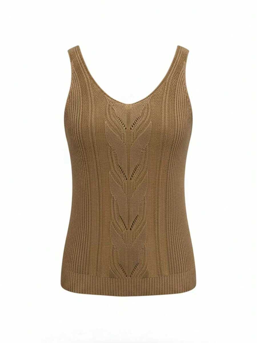 Women's V-Neck Knit Vest - Sleeveless, Summer Casual - Yellow - View 1