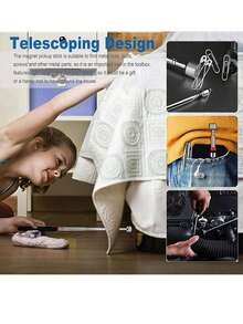 可伸缩磁性拾取工具，伸缩式磁性取物工具，适用于机械、家庭、办公室和工业领域，伸缩磁铁，伸缩式磁性拾取工具，小型金属拉力延长工具 - 彩色 - 查看 9