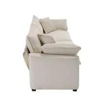 Modern Fabric Living Room Sofa 2-Piece Set, Two 2 Seater Sofa And One 3-Seater Sofa, Upholstery Large Deep Seat Set Of 3 Sofas With Comfortable Cushions And Pillows - Màu be - Xem 4