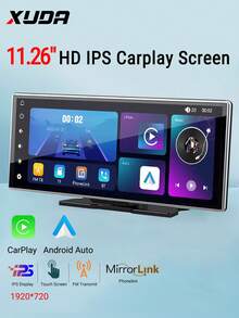 XUDA 2025 新款 11.26 英寸 IPS CarPlay 触控屏无线 CarPlay 和 Android Auto 多媒体视频播放器便携式 MP5 播放器兼容 Apple 或 Android Auto
