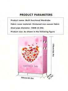 Armario de Tela Minimalista Moderno con Estructura de Acero Completa - Reforzado y Engrosado para Mayor Durabilidad, Diseño Independiente, Capacidad de Almacenamiento Menor a 3.2 Pies Cúbicos 105x45x170cm - Morado - Ver 3