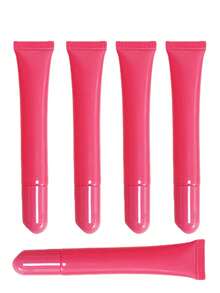 1/5支装 10毫升空PE塑料粉棕色唇彩管唇油容器软挤压管透明润唇膏管带蝴蝶结球钥匙扣，价格实惠，适合作为圣诞礼物、化妆品、化妆工具、廉价商品、礼品、女士礼品、圣诞礼物、赠品、旅行用品、旅行必备品。 - 彩色 - 查看 36