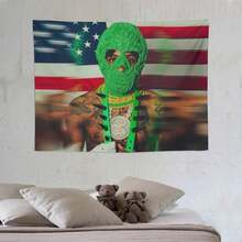 1pc Youngboy Music Never Rapper Again Tapestry Background Cloth, Polyester Fiber Printed Tapestry, Wall Curtain Wall Decoration, Bath Towel Decorative Cloth Wall Decoration, Room Decoration, Comes With Free Installation Package - 彩色 - 查看 6