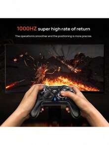 Lenovo Bộ điều khiển chơi game S05 All-Hall: Thiết kế chống trôi kép cho cần điều khiển và nút bấm, tốc độ lấy mẫu 1000Hz, trục cơ học có thể thay thế với lớp phủ nano, lớp phủ chống mồ hôi, tương thích với PC, PS, Switch và thiết bị di động. - Đêm cực đen - Xem 3