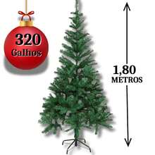 Kit Árvore Luxo de Natal Enfeitada 2,10M + 144 Enfeites 450 Galhos Pisca 110v 220v - Árvore 1,80M Enfeites - Visão 3