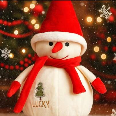 Boneco de Neve de Pelúcia Enfeite de Natal 22 cm