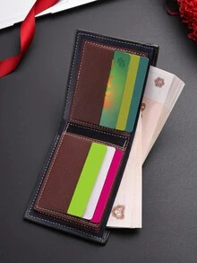 Personalized Men's Short Wallet, Multi-Card Holder Wallet, PU ID Card Case, High-End Ticket Holder, Unisex Card Holder, Coin Purse, Casual Business Leather Wallet, Christmas Gift - Multicolor - View 6