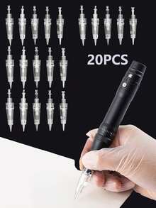 20pcs Permanent Makeup Tattoo Needles 1P/3P/5P/5FP/7FP Tattoo Machine Pen Cartridge Needle For Eyebrow Eyeliner Lip Microblading Shading - White - View 2