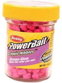 PowerBait Chroma-Glow Crappie Nibbles, Masa - Rosa brillante - Ver 1
