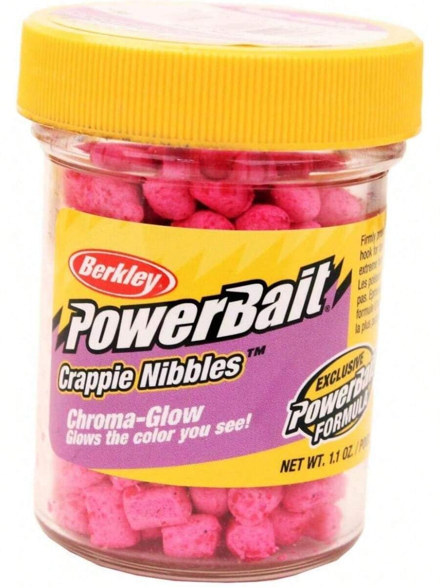 PowerBait Chroma-Glow Crappie Nibbles, Masa - Rosa brillante - Ver 1