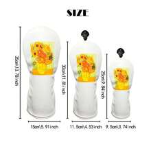 maxbase 梵高向日葵艺术风格高尔夫球杆头套 - 白色 - 查看 6