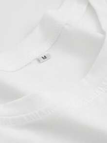 Unisex T-Shirts For Men, Short Sleeves, Short Sleeve T-Shirts, Spring Clothes, Summer Clothes, Clothes, Tops, Loose Fit, Big Silhouette, Graphic Print, Design, Gift, Present, Street, Spring, Summer, Autumn, Winter, Men's - White - View 2