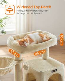 Cat Tree, Cat Tower, Widened Perch For Large Cats, Beige - Beige - View 3