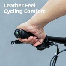 ROCKBROS 1pc Bike Handlebar Grips Leather Grip MTB Bicycle Anti-Slip Handlebar Cover - Black - View 4