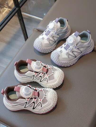 1双儿童男女童时尚运动鞋，春秋季学校户外跑步运动休闲鞋，幼儿橡胶底鞋，适合所有季节