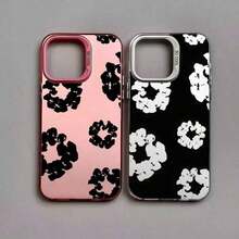 Phone Black Flower Luxury D-Denims-Tears Phone 16 15 14 13 12 11 Pro X XR 8 Plus Anti Fall Matte Back Cover - 1PC - 查看 4
