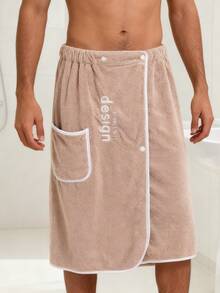 Fustă de baie pentru bărbați, prosop de baie din fleece coral, cu design elastic și nasturi pentru cuie, halate de baie, învelitoare de baie, prosop moale și absorbant, purtabil după duș, prosoape de uz casnic pentru baie, dormitor, hotel, picnic, plajă, piscină, petrecere, utilizare în toate anotimpurile, halat de baie, accesorii pentru baie, cadou de Ziua Îndrăgostiților - Multicolor - Vizualizare 10