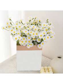 6pcs/Set Daisy Artificial Bouquet, European Style Living Room Dining Table Flower Arrangement, Home Artificial Flower Decor, Suitable For Weddings, Birthday Party Backgrounds, Wild Chrysanthemum Artificial Flowers