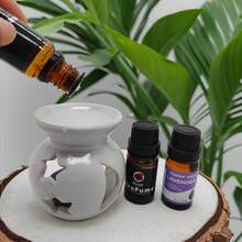 Ceramic 2-Star One-Hole Aroma Essential Oil Burner, Suitable As Gift - Multicolor - View 6