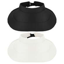 2PCS Women's Summer Sun Hat Wide Brim Breathable For Outdoor Travel Hiking Beach - Đen và trắng - Xem 3