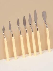 1/5/7pcs Oil Painting Palette Knife, Art Supplies Acrylic & Gouache Paint Scraper Spatula Set - Multicolor - View 12
