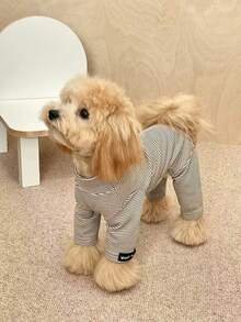 1pc Cute Striped Design Pet Hoodie - Comfortable Pullover For Small Dogs, Soft & Durable Fabric, Fashionable Pet Clothing For All Seasons, Funny Pet Apparel, Cozy Pet Sleepwear