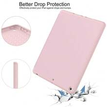 Case For IPad 9th Generation 2021/8th Gen 2020/7th Gen 2019 With Pencil Holder - Premium Shockproof Case With Soft TPU Back Cover & Auto Sleep/Wake For IPad 10.2 Inch, Pink,Z-Pink - Z-pink - View 6
