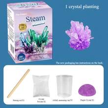 Kit d'expérience scientifique DIY pour la culture de cristaux, activité ludique parent-enfant, principe de cristallisation chimique, vente directe d'usine - Multicolore - Voir 13