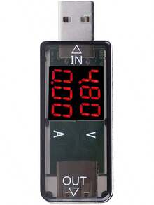 USB LCD en color Voltímetro Amperímetro Medidor de corriente Multímetro Cargador Probador USB, Probador USB Voltaje Corriente Medidor de potencia, Tamaño pequeño, Portátil para llevar,(negro) - Negro - Ver 7