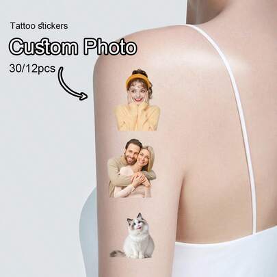 30-300Pcs Custom Temporary Tattoos,Personalized Fake Tattoos,Customized Temporary Tattoos,Customizable Photo And Picture Birthday Tattoo Stickers,Anniversaries,Wedding Gifts,Valentine's Day,Graduation Ceremonies,Birthday Gifts,Ideal Gifts For Him/Her,Friends,Men,Women,Family ,Forever Love