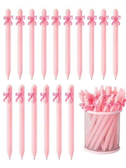 10pcs Cute Pink Bow Ballpoint Pens, Smooth Writing, Suitable For Wedding, Party And Daily Use, Great Valentine's Day Gift For Lover, Friend And Family