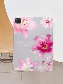 透明粉色花卉图案 iPad 保护壳 - 时尚保护壳，印有励志名言，优雅实用，兼容 iPad Pro 11 英寸、iPad Air 2、iPad Air 第五代（2022 年款）、iPad Air 11 英寸 (M2)-2024、iPad Air 11 英寸 (M3) 2025，自用或送礼皆宜，是新年或生日的理想之选。 - 無色 - 查看 7