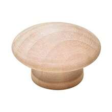 6 Pack Round Wood Drawer Knob 1-1/2" Unfinished Cabinet Pulls Handles Hardware For Drawer Wardrobe Dresser - 木頭 - 查看 1