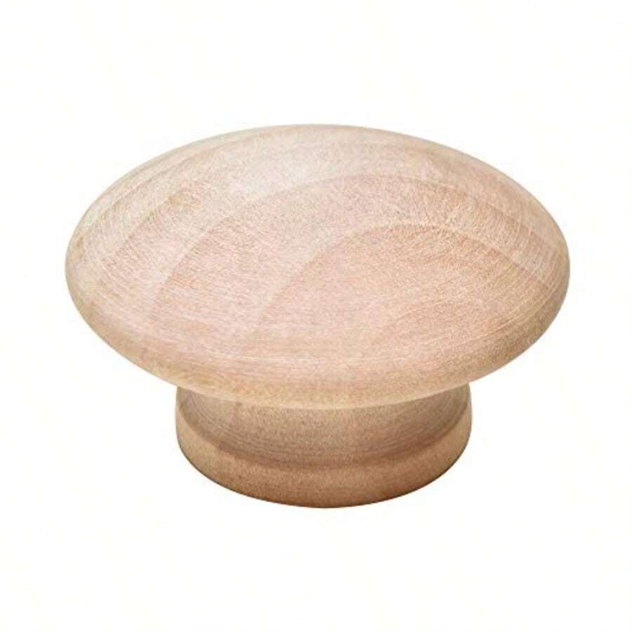 6 Pack Round Wood Drawer Knob 1-1/2" Unfinished Cabinet Pulls Handles Hardware For Drawer Wardrobe Dresser - 木頭 - 查看 1