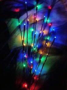 2/1 peça 50/20 LED Ramos de Bétula Decorativos que Brilham no Escuro, Luzes Artificiais de Ramos Alimentadas por Bateria para Decoração Elegante de Natal e Ano Novo Internos, Acessórios Domésticos Estilosos, Decoração de Luz de Leitura - Adequado para Ocasiões Festivas - Baterias não Inclusas - Multicolorido - Visão 5