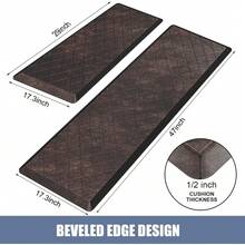 Cushioned Anti-Fatigue Floor Mats, Heavy Duty Non-Skid, 1/2 Inch Thick Ergonomic Comfort Foam, Brown, Home Decor - 棕色 - 查看 11