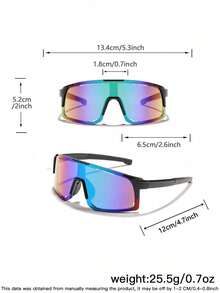 1PC Boys And Girls 6-12Y Casual One-Piece Colorful Rectangular Sports Sunglasses, Suitable For Outdoor Cycling, Skiing, And Outfit Matching