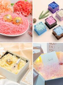 Giấy vụn nhiều màu sắc tự làm thủ công bằng sợi raffia Giấy vụn cho giỏ quà trang trí Giáng sinh Halloween làm đầy giỏ quà đám cưới sinh nhật phù dâu đính hôn làm đầy hộp quà trang trí tiệc sinh nhật kỷ niệm ngày cưới quà tặng ngày lễ tình nhân - Nhiều màu - Xem 9