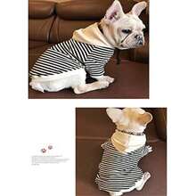 Pet Clothes Dog Black and White Striped Cotton Hoodie Sweater Two-egged Clothes Cotton Jacket Sweatshirt Coat for Puppy, Medium Dog, Cat(XS) - Multicolor - Ver 4