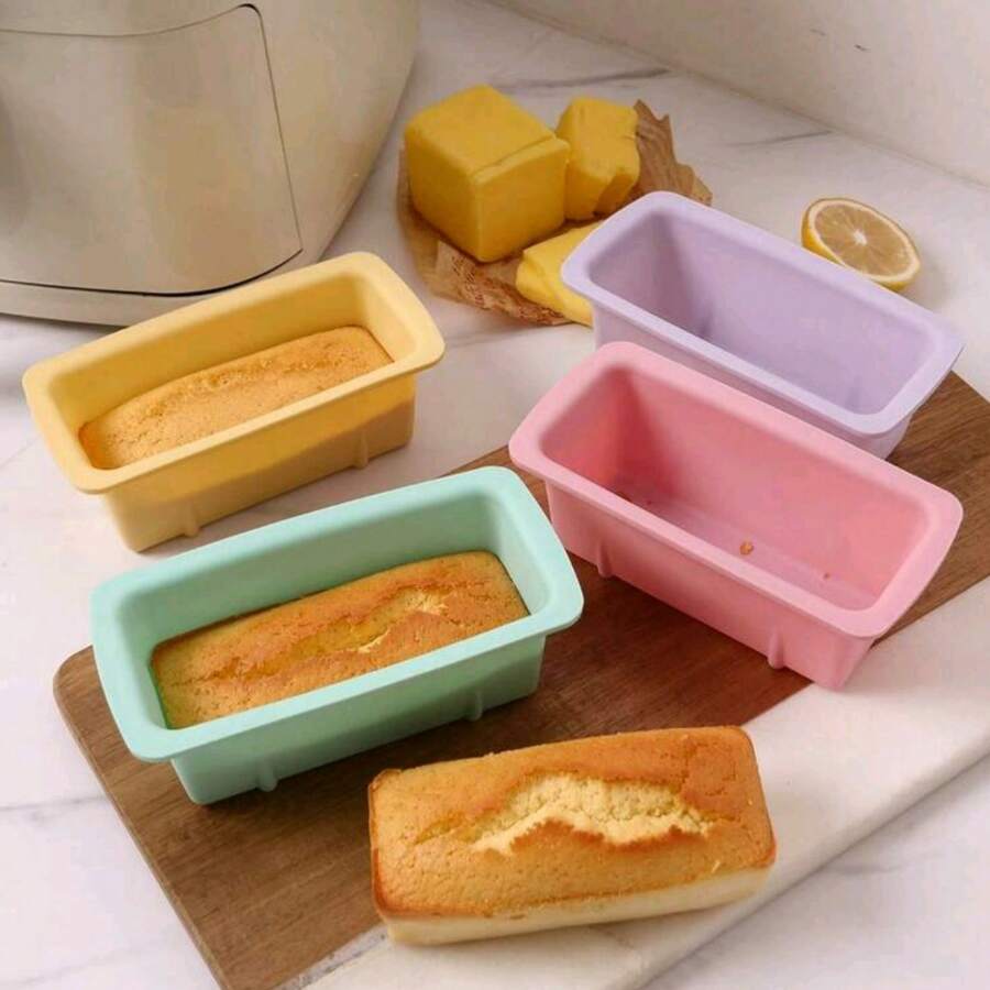 Pieces, Silicone Mini Rectangular Baking Molds (Dimensions: 19.2cm/7.56inx9cm/3.54in), Non-Stick And Easy-To-Demolding Rectangular Silicone Mini Cake Baking Trays, Suitable For Baking Bread, Soft Silicone Baking Molds And Bread Molds, Bread Trays, Brownie Cake Rectangular Baking Trays, Cake Mold