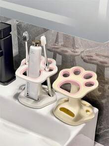 Estante de almacenamiento de cepillos de dientes de cerámica, soporte de base para cepillos de dientes lindo para el baño, artículos de baño de lujo para el soporte del cepillo de dientes y el dentífrico - Multicolor - Ver 10