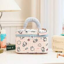 Hello Kitty 1pc Cartoon Print Large Capacity High-Quality Portable Travel Cosmetic Bag,Makeup Bag,Travel Essential - Multicolor - View 9