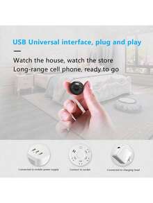 1-3pcs Smart Mini Wireless Home Bullet Camera, Wireless Network WiFi Security Hidden Surveillance Camera, With High-Definition Night Vision Function, Motion Detection, Remote Control Through Mobile Phone, Easy To Install, USB Power Supply Without Battery, Suitable For Indoor And Outdoor Pet Monitoring/Home/Recording/Forensic Purposes For The Elderly And Children. - Black - View 11