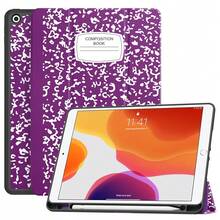 Case For IPad 9th Generation 2021/8th Gen 2020/7th Gen 2019 With Pencil Holder - Premium Shockproof Case With Soft TPU Back Cover & Auto Sleep/Wake For IPad 10.2 Inch, B-Book Violet,B-BookViolet - B-bookViolet - View 1