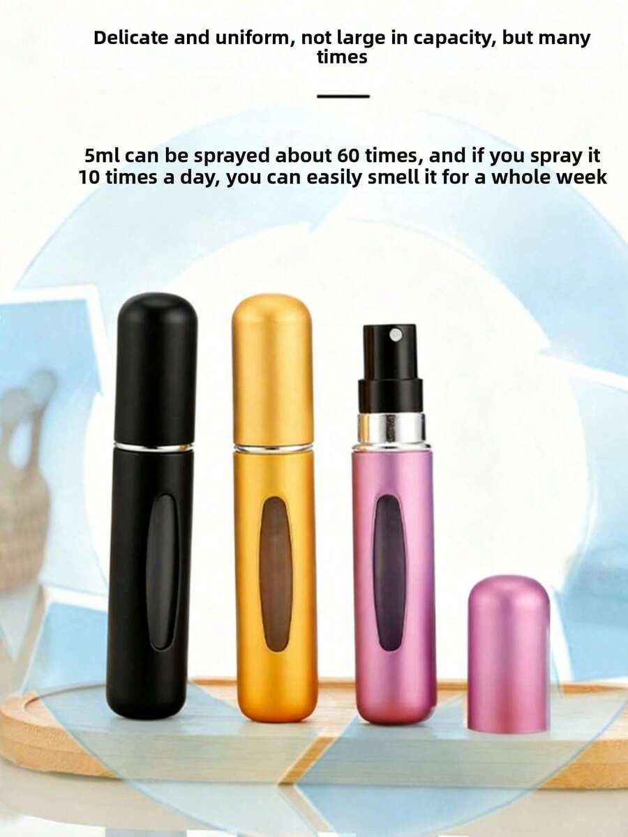 Portable 5ml Bottom Fill Perfume Refillable Bottle Travel Essential Mini Perfume Self Pump Reusable Spray Bottle Circulation Sample Container Gifts For Women Stocking Stuffers Christmas Gifts - Multicolor - View 1