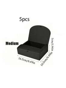 10个迷你黑色盖礼盒，奢华黑色丝带礼盒，适用于婚礼、生日、派对、伴娘、毕业典礼、情人节、母亲节等场合。