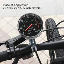 1pc Universal Black Odometer, Chronograph, Bicycle Tachometer - Classic Mechanical Bicycle Speedometer