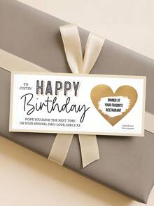 1/3张个性化生日刮刮卡，特别生日惊喜刮刮卡，适用于18岁、21岁、30岁、40岁、50岁、60岁、70岁生日，可定制文字，适合节日派对装饰、家居装饰、日常使用，可赠送亲朋好友，精美礼物，定制生日礼物，定制饰品 - 彩色 - 查看 3