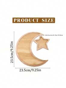 一款斋月木制托盘，独特的木制艺术月亮和星星开斋节派对食品托盘，DIY装饰糕点和甜点展示架，斋月餐桌新月形托盘装饰，适合家庭庆祝活动、派对、宴会、餐桌中心装饰、派对装饰。 - 彩色 - 查看 11