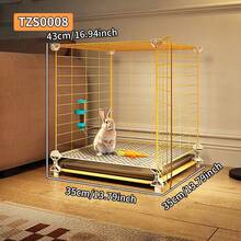 Jaula para conejo con bandeja de arena, villa para conejo de interior, jaula de malla de alambre para mascotas con bandeja, jaula para animales pequeños - Multicolor - Ver 4